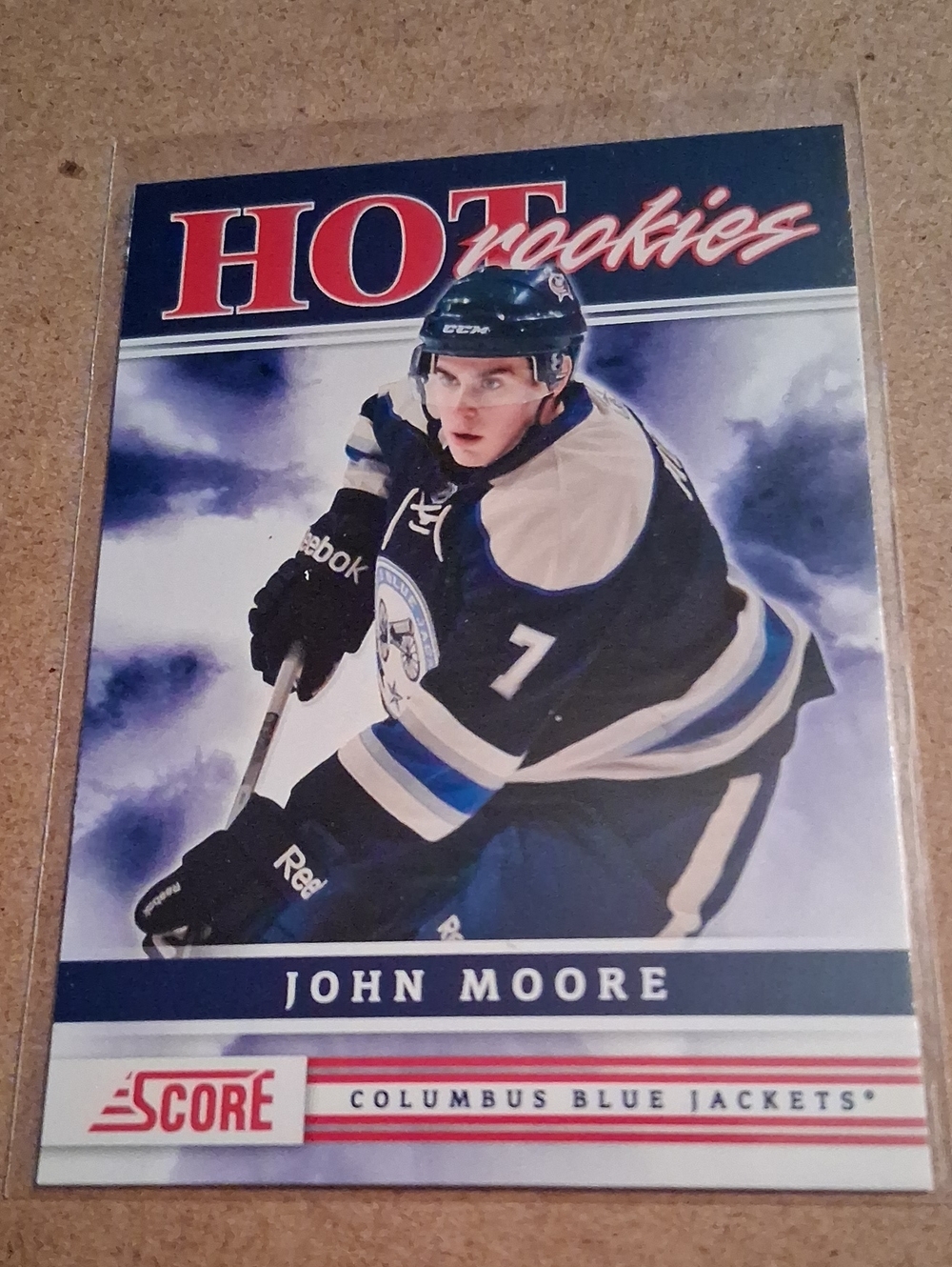John Moore Columbus Blue Jackets Hockey Card - Blue & White